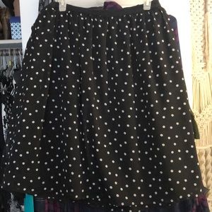 Black and white polka dot skirt